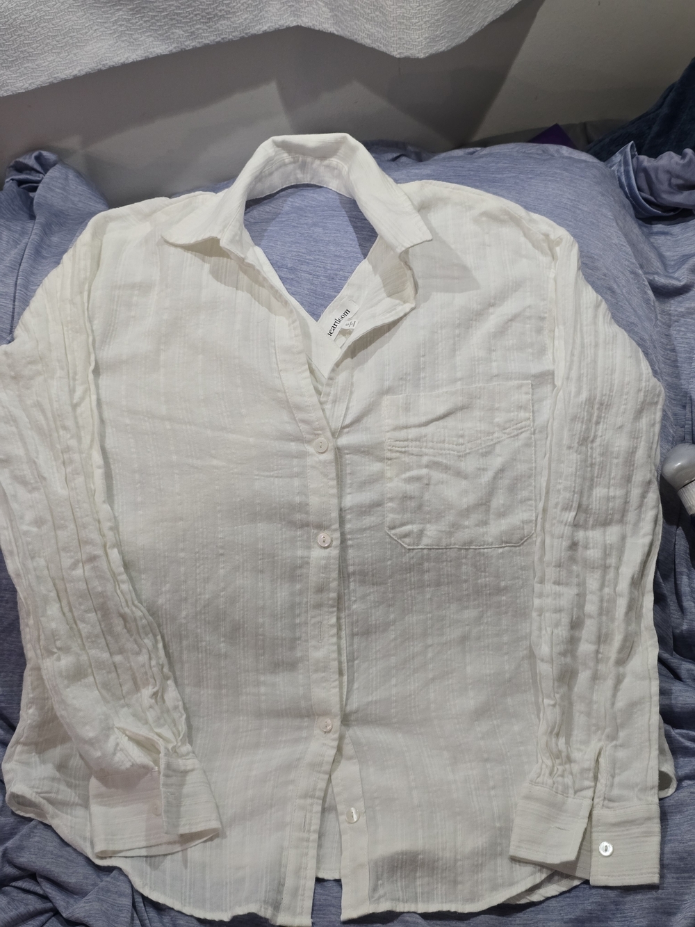 Heartloom Cream Textured Button-Down Shirt